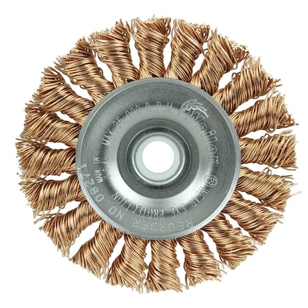 Weiler 3" Standard Twist Knot Wire Wheel, .020" Bronze Fill, 1/2"-3/8" 8271